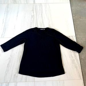 Athleta 3/4 sleeve black top